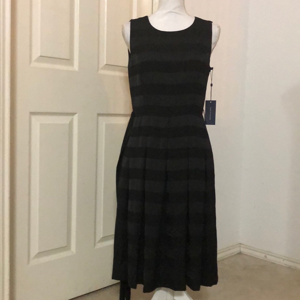 Tommy Hilfiger Striped Satin Fit & Flare Dress - Picture 2 of 6